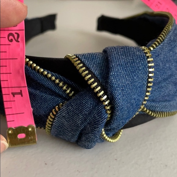 NWT Denim headbands with gold zipper 2color choice - Picture 6 of 10